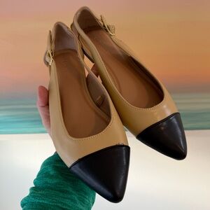 NWOT Old Navy Chic Beige and Black Women's Slingback Flats